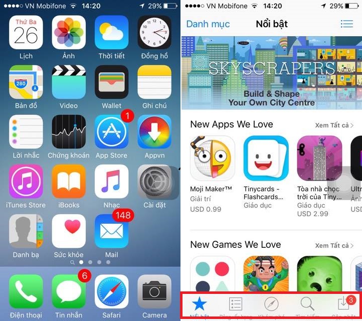 dong ung dung appstore