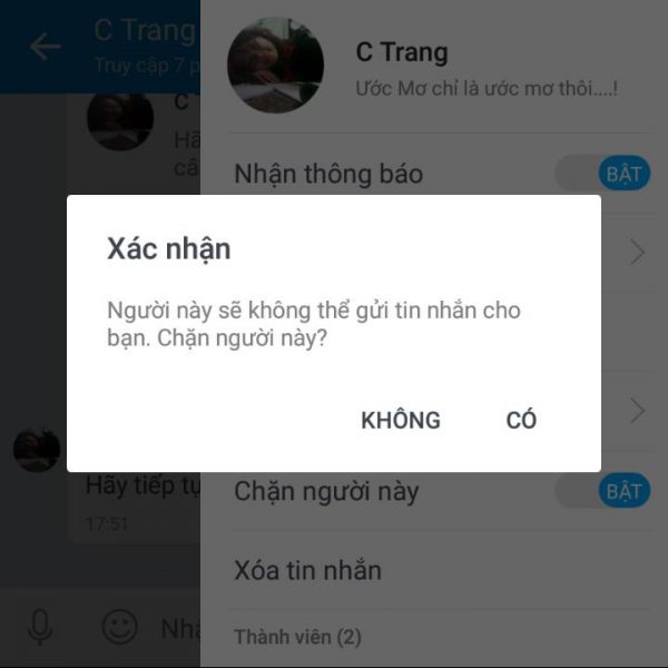 Hướng dẫn cách chặn bạn bè trên Zalo chat trên điện thoại