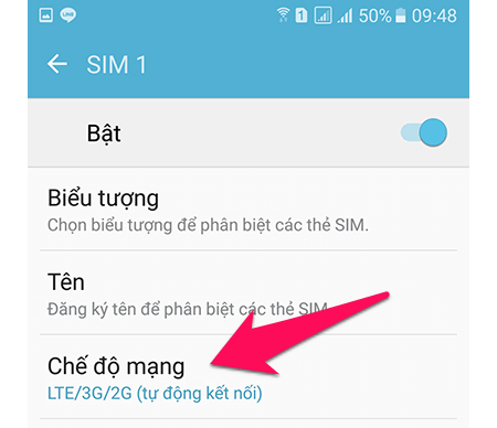 hướng dẫn cách bật mạng (sóng) 4G trên điện thoại Samsung