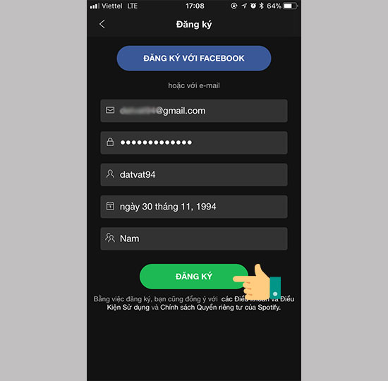 Hướng dẫn cách đăng ký tài khoản Spotify nhanh trên điện thoại 2