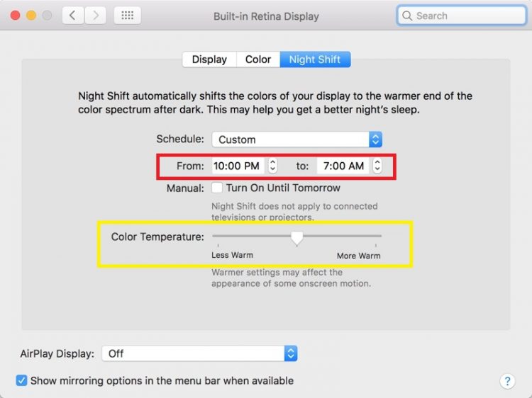Hướng dẫn bật chế độ Night Shift bảo vệ mắt trên Macbook 2