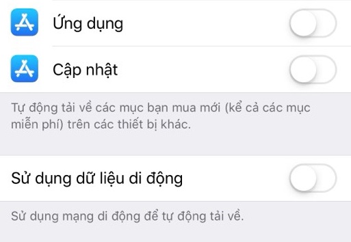 Hướng dẫn tắt tính năng tự động cập nhật ứng dụng trên iOS 12
