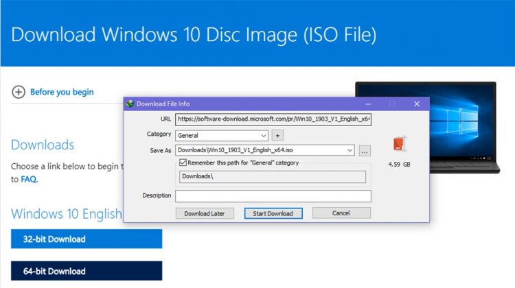 Hướng dẫn cách Download tải về Windows 10 May Update 2019 ISO chuẩn từ Microsoft