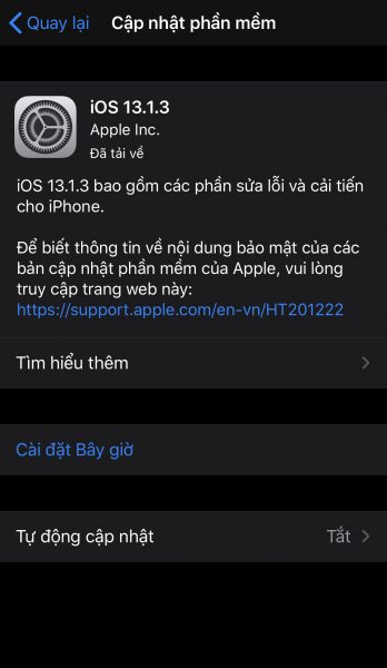 Sửa nhiều lỗi trong bản cập nhật iOS 13.1.3 chính thức, chỉ 100MB