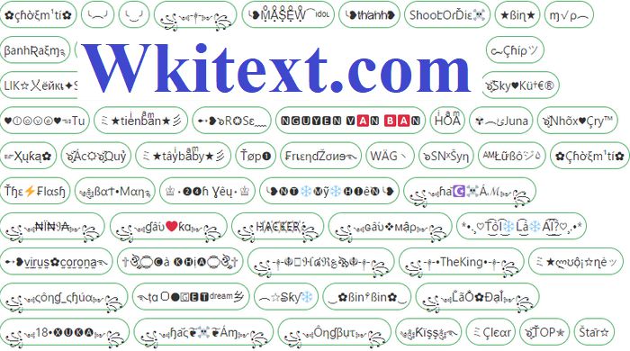 Kí tự đặc biệt trong Wkitext.com